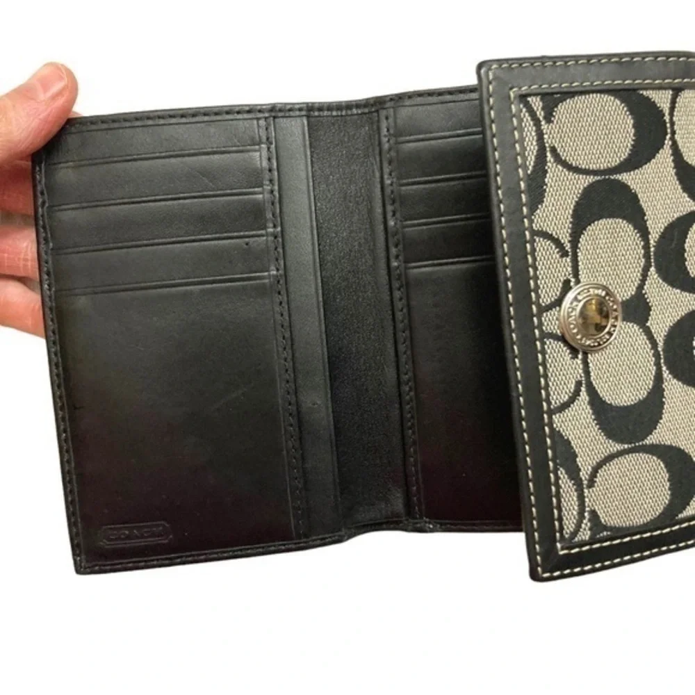 Coach signature wallet gray black